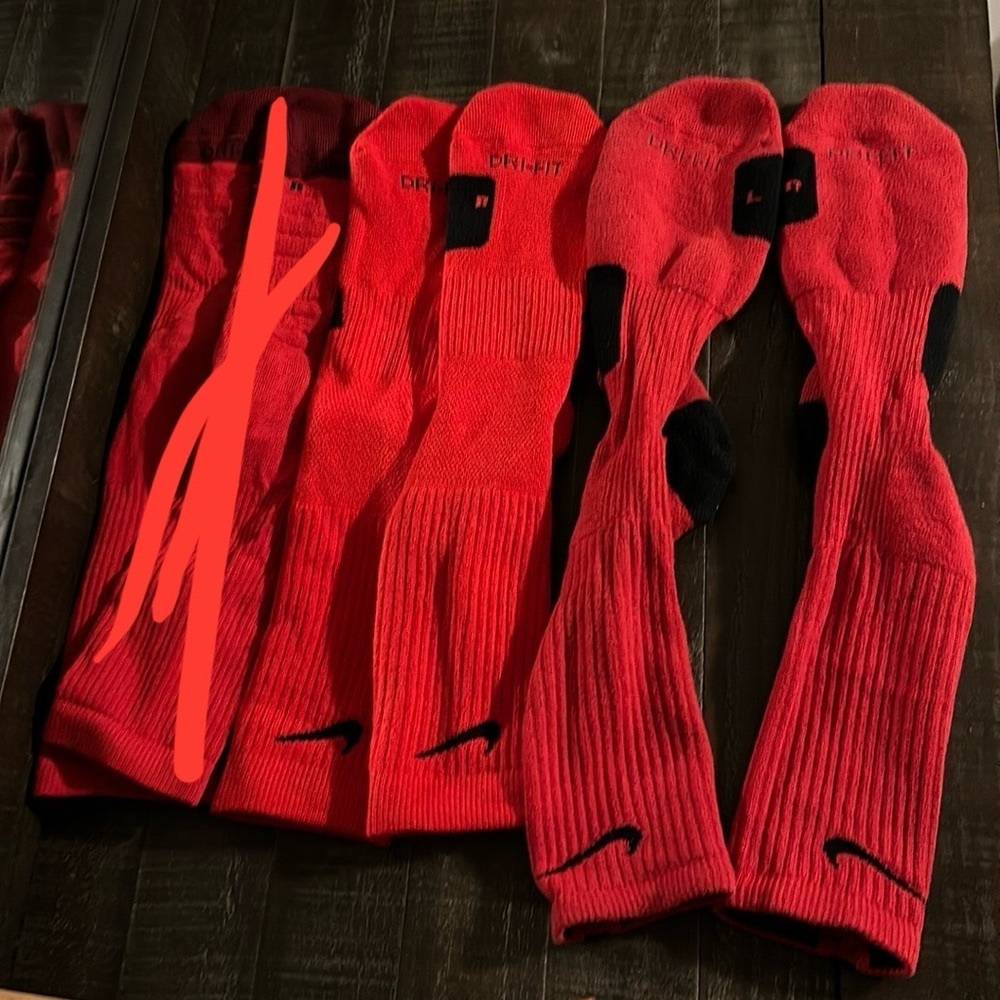 Red nike socks
